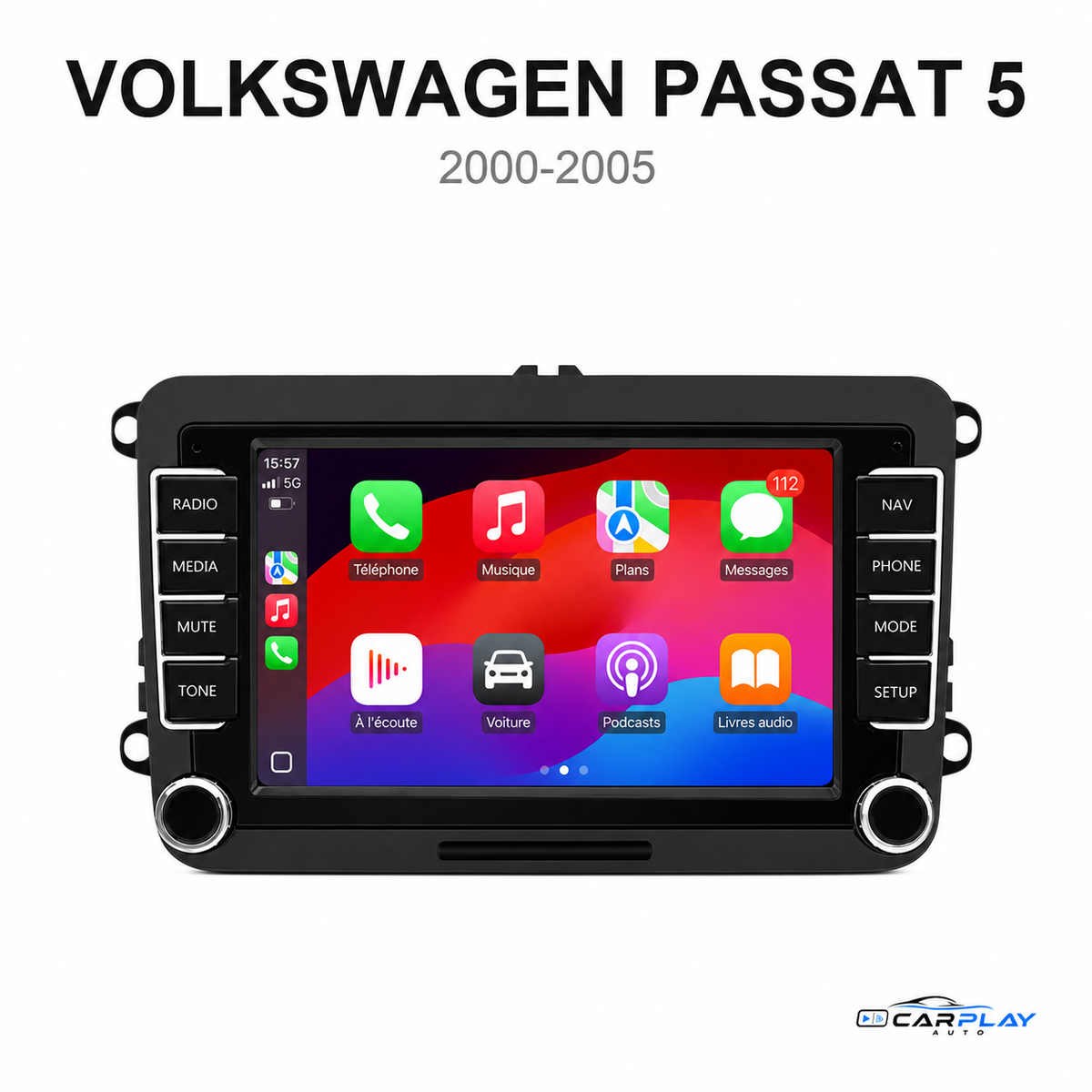 Écran CarPlay compatible avec Volkswagen Passat 5 [2000-2005]