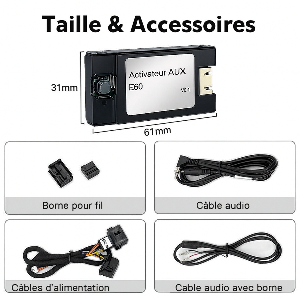 Activateur AUX JACK BMW E60 E61 E63 E64