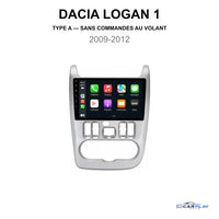 Écran CarPlay compatible avec Dacia Logan 1 [2009-2012] Type B - Avec commandes au volant