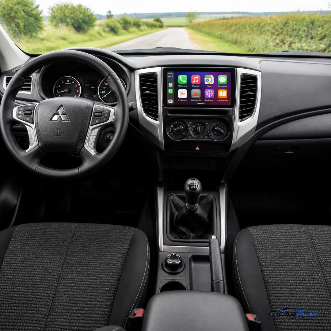 Écran CarPlay compatible avec Mitsubishi L200 [2015-2021] Climatisation manuelle