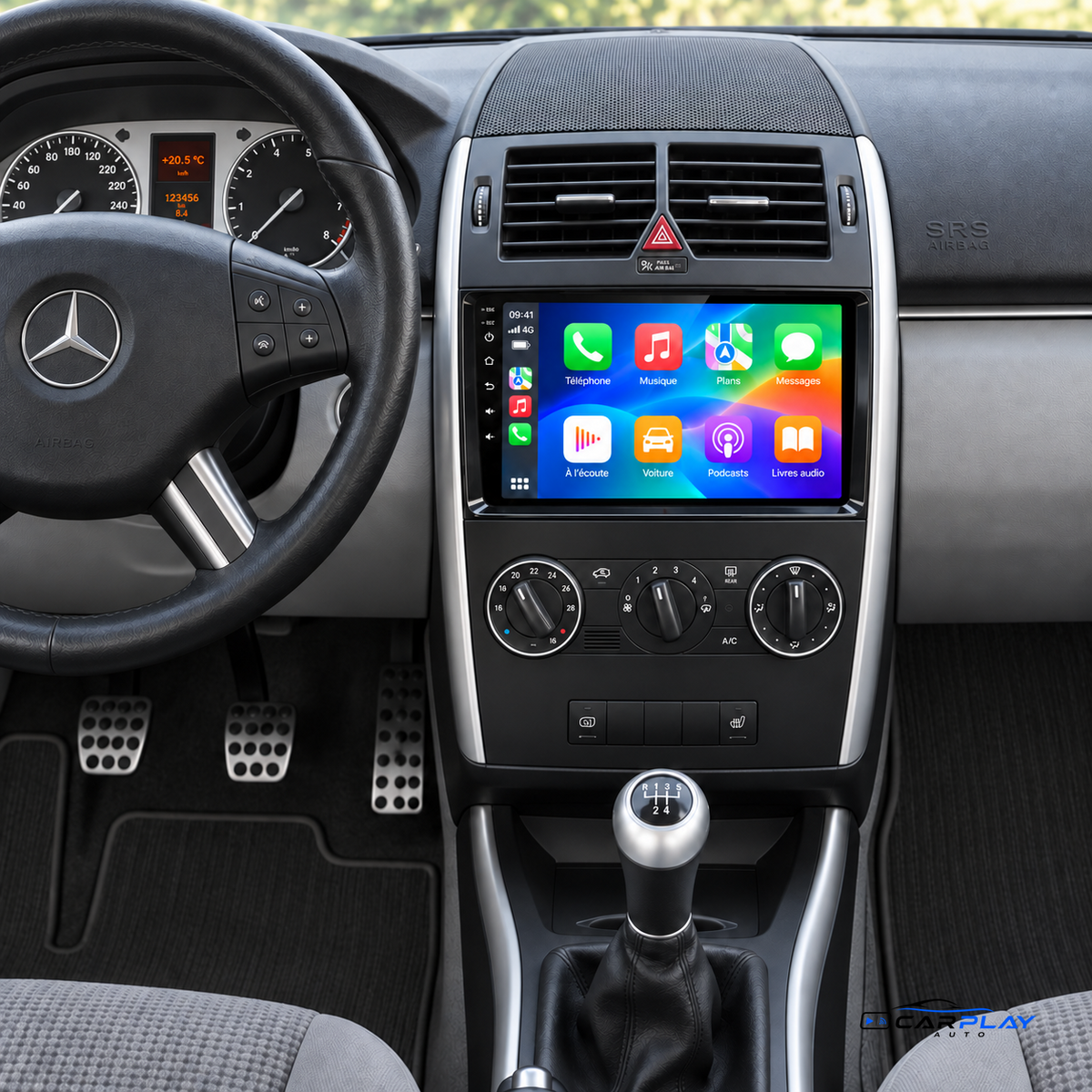 Écran CarPlay compatible avec Mercedes Classe B W245 [2005-2011]