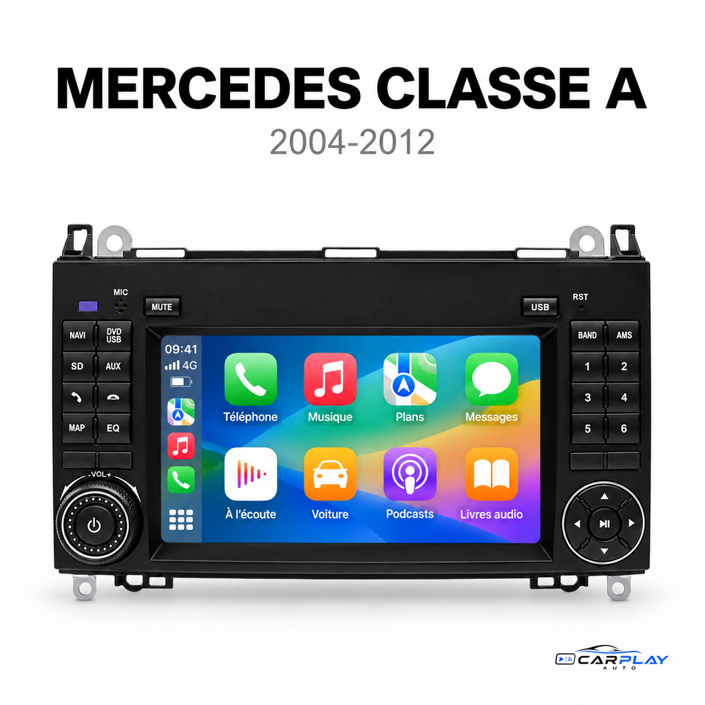 Écran CarPlay compatible avec Mercedes Classe A W169 [2004-2012] Style d'origine