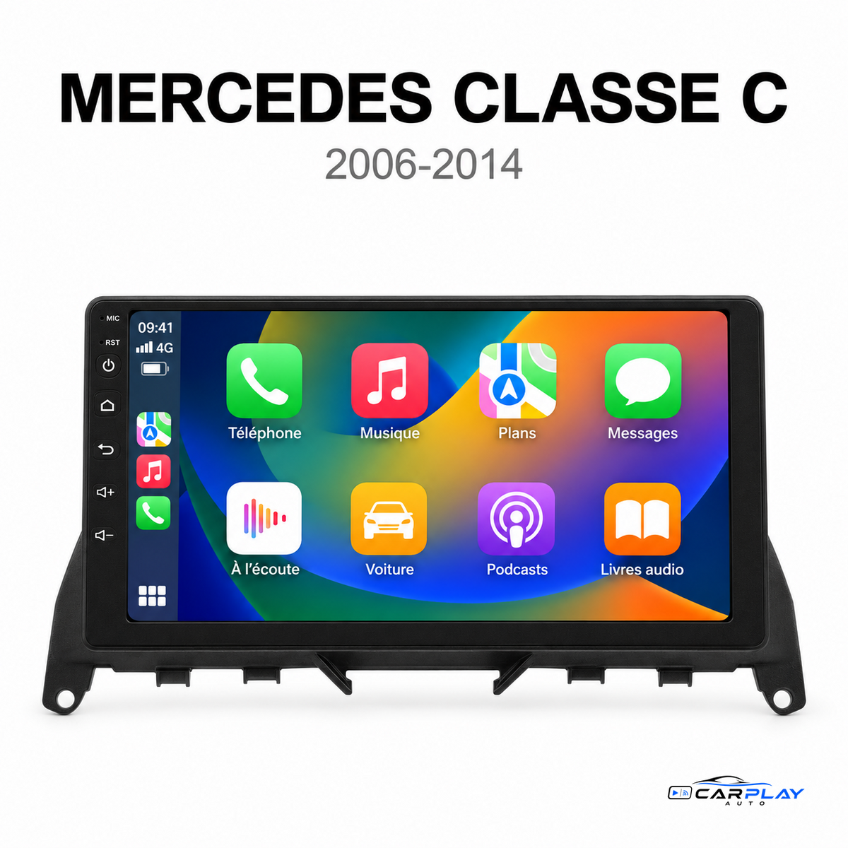 Écran CarPlay compatible avec Mercedes Classe C W204 / S204 [2006-2014]