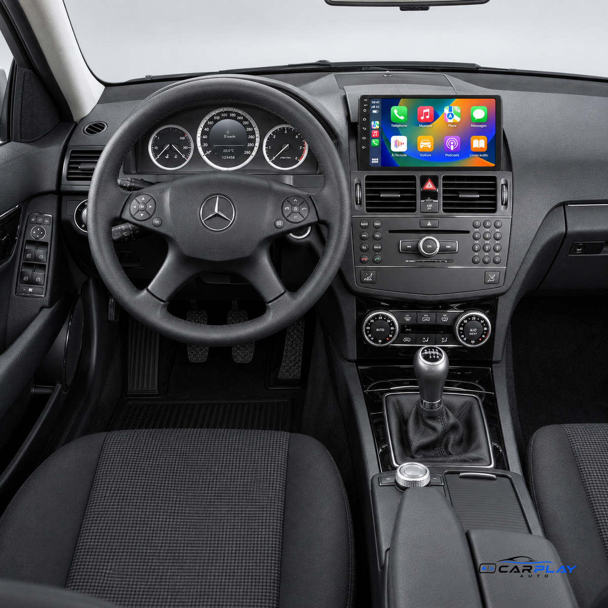 Écran CarPlay compatible avec Mercedes Classe C W204 / S204 [2006-2014]
