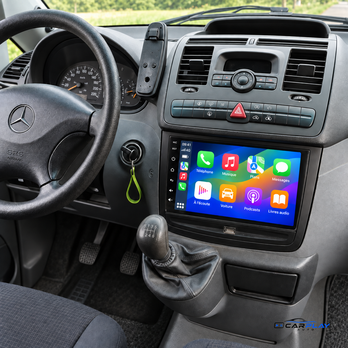 Écran CarPlay compatible avec Mercedes Vito W639 [2003-2014]