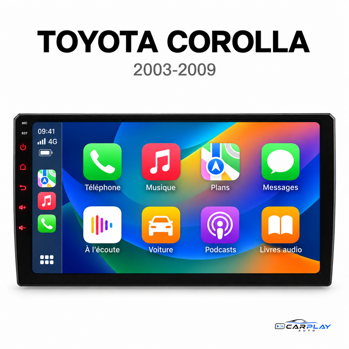 Écran CarPlay Toyota Corolla 2003-2009