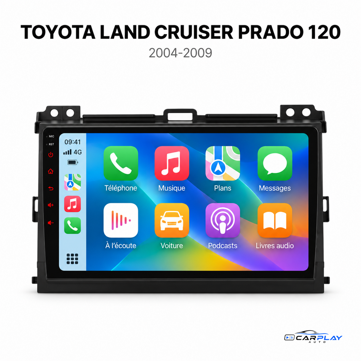 Écran CarPlay Toyota Land Cruiser Prado 120 2004-2009