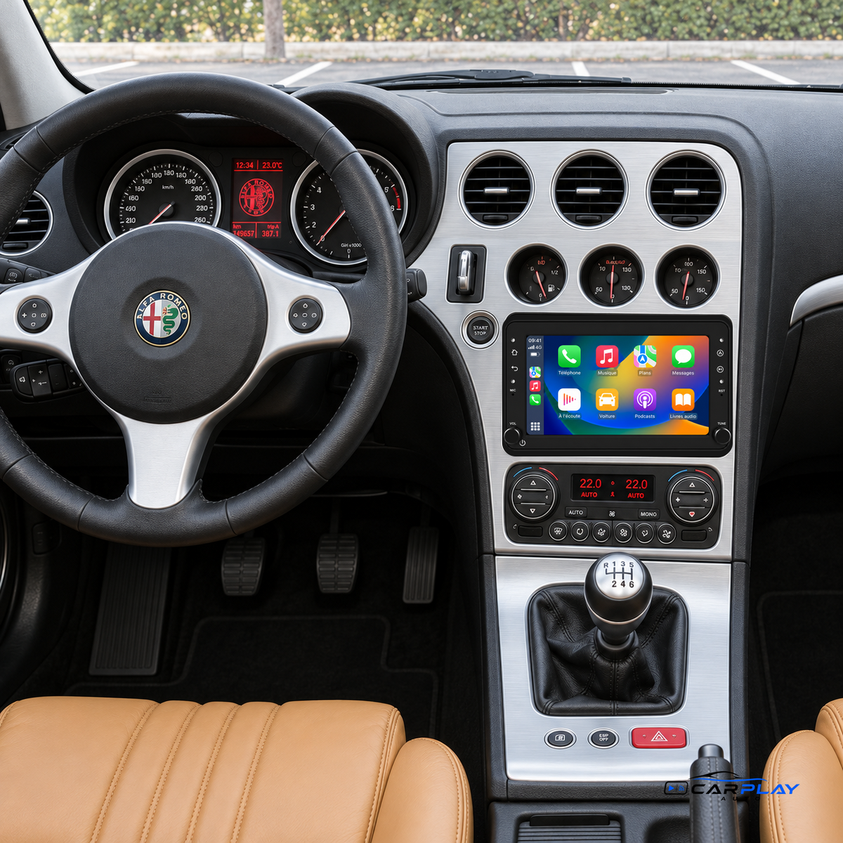 Écran CarPlay compatible avec Alfa Romeo 159 [2005-2011]