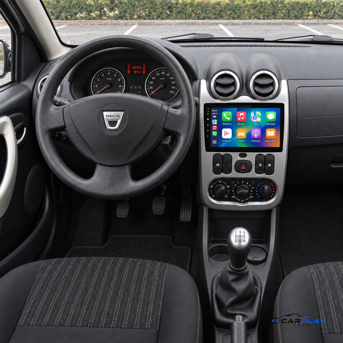 Écran CarPlay compatible avec Dacia Sandero [2009-2012] TYPE B
