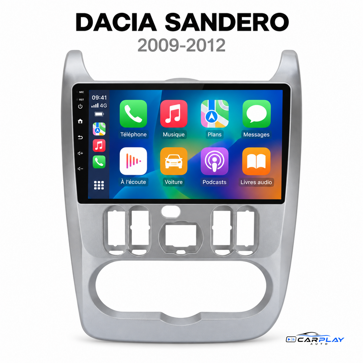 Écran CarPlay compatible avec Dacia Sandero [2009-2012] TYPE B