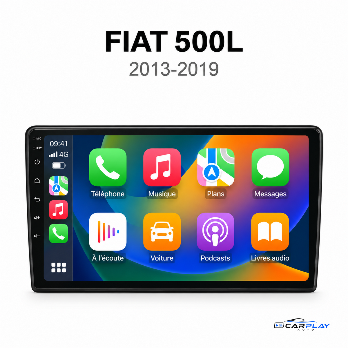 Écran CarPlay compatible avec Fiat 500L [2013-2019] - Version grand écran