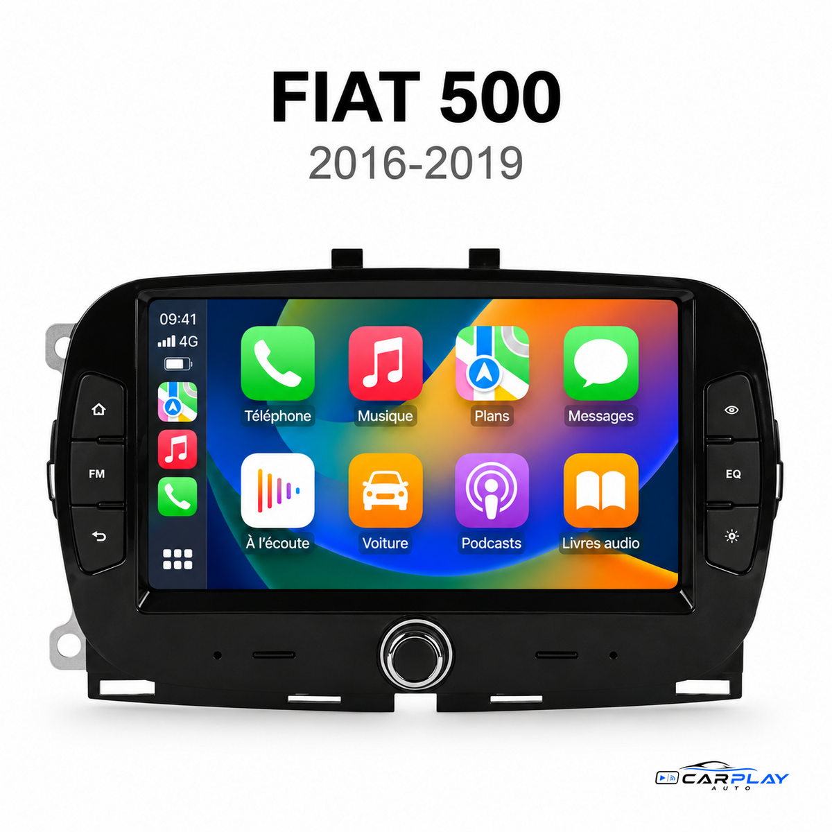 Écran CarPlay Fiat 500 2 2016-2019
