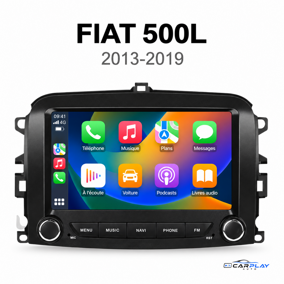 Écran CarPlay compatible avec Fiat 500L [2013-2019] - Style d'origine