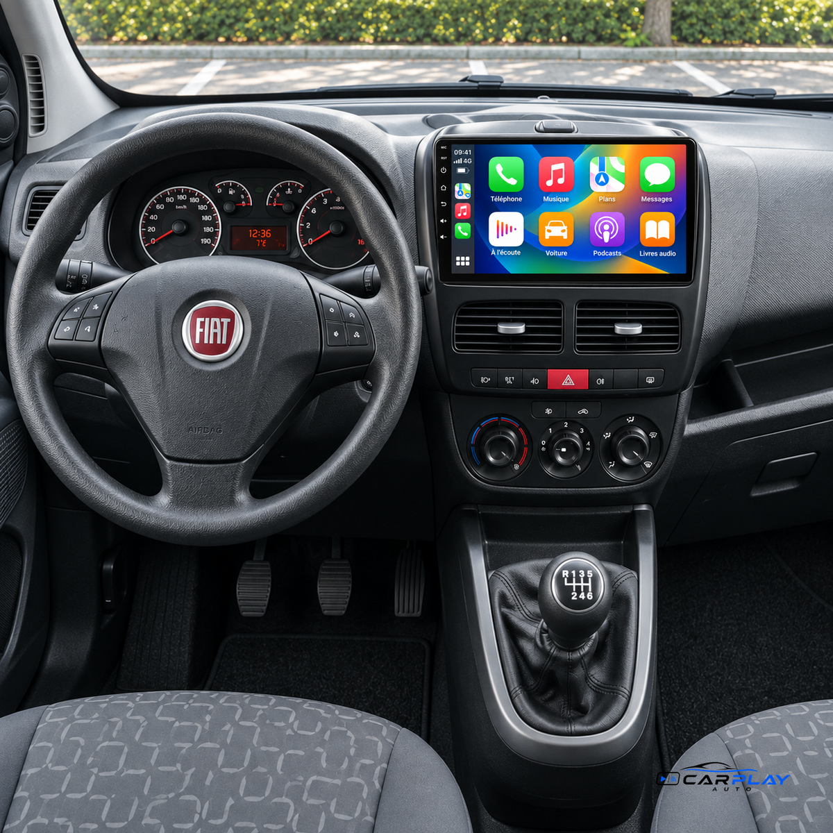 Écran CarPlay compatible avec Fiat Doblo [2010-2014]