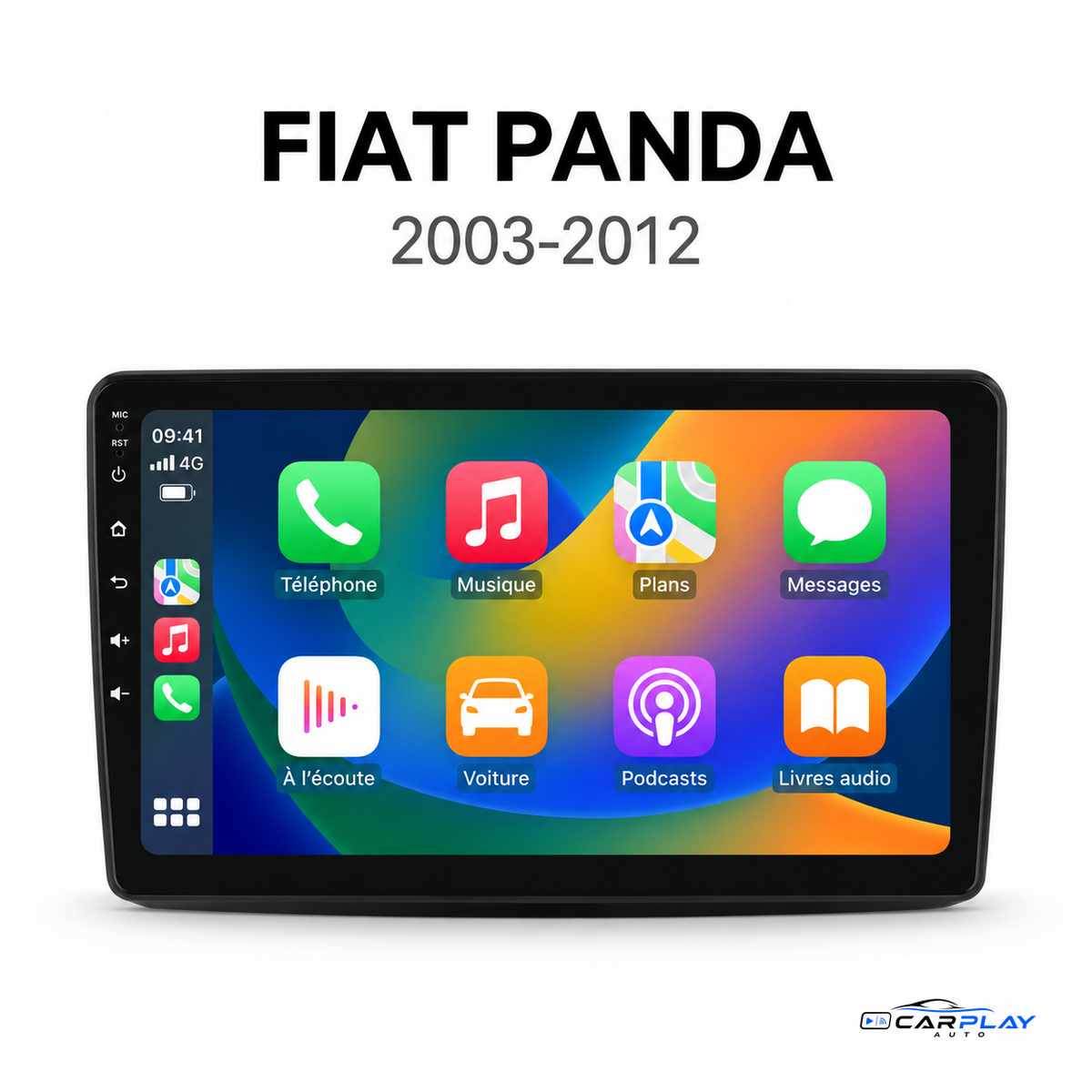 Écran CarPlay compatible avec Fiat Panda [2003-2012]