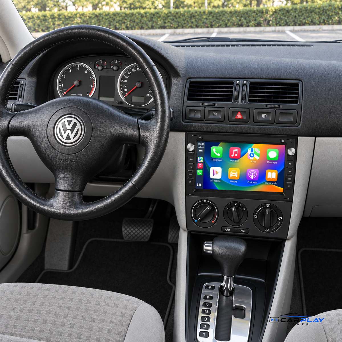 Écran CarPlay compatible avec Volkswagen Bora [1998-2006] - Style origine