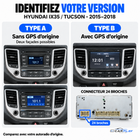CarPlay screen compatible with Hyundai iX35 / Tucson [2015-2018] - Type B