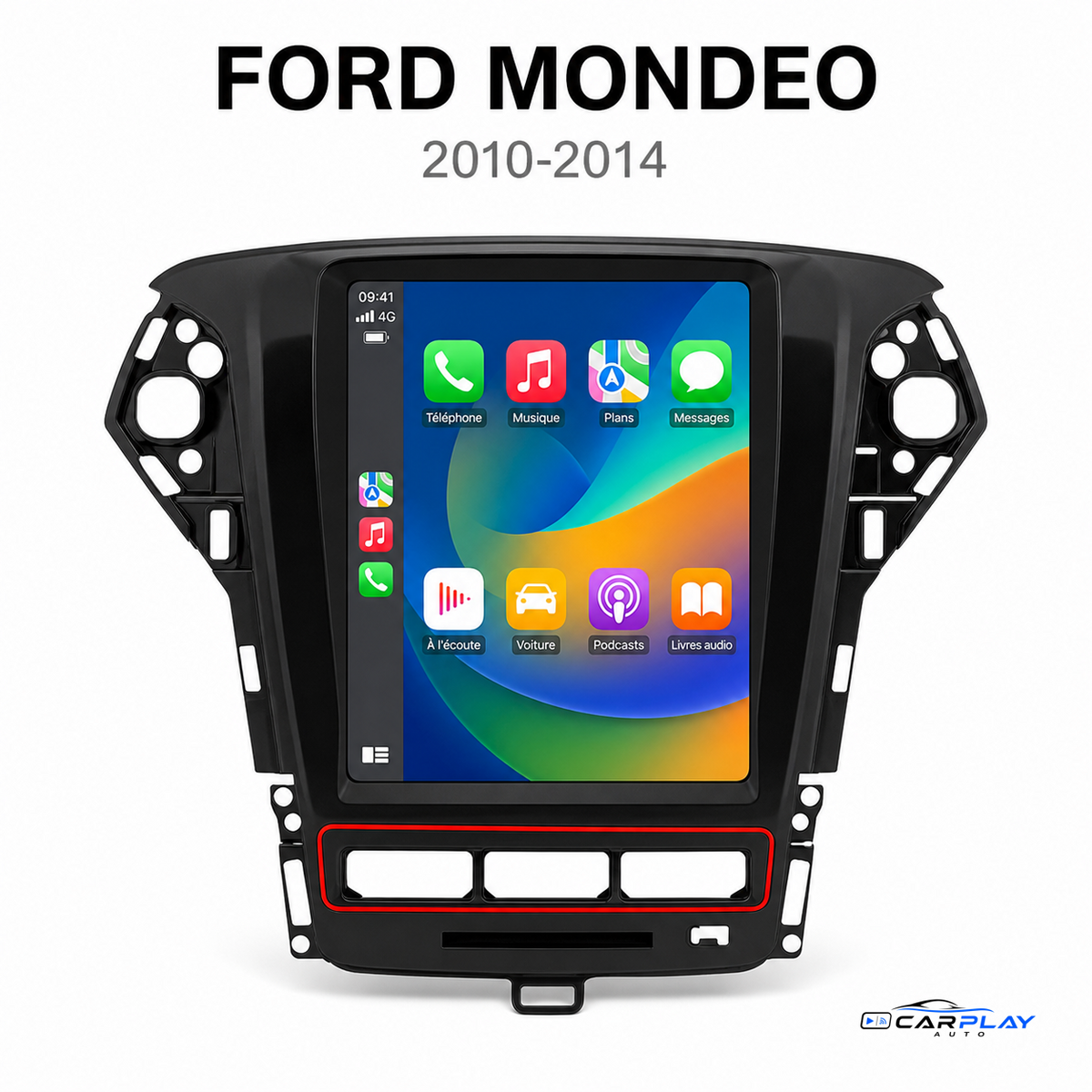 Écran CarPlay compatible avec Ford Mondeo [2010-2014] - Boutons en bas - Grand Écran