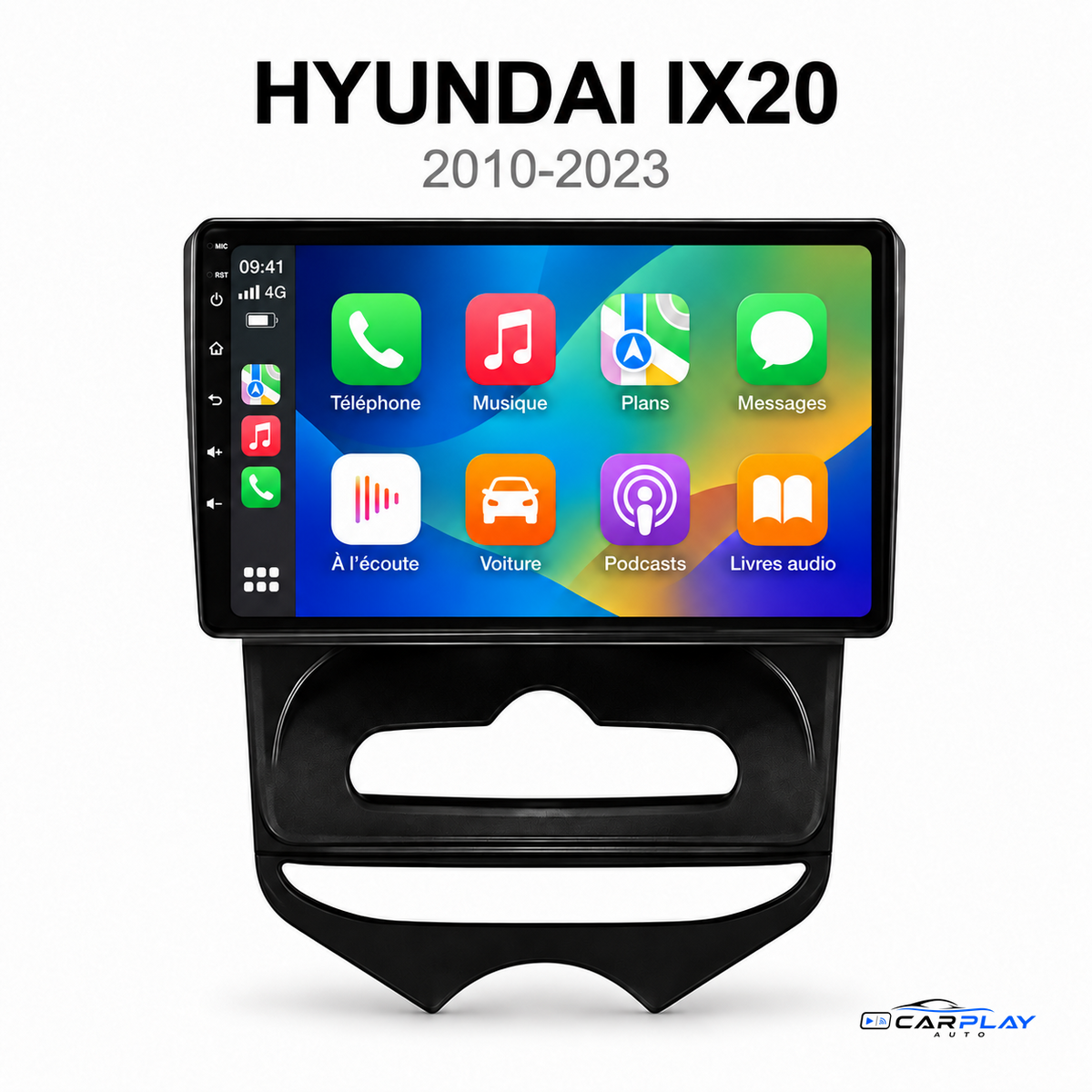 CarPlay screen compatible with Hyundai iX20 [2010-2023] - Manual air conditioning