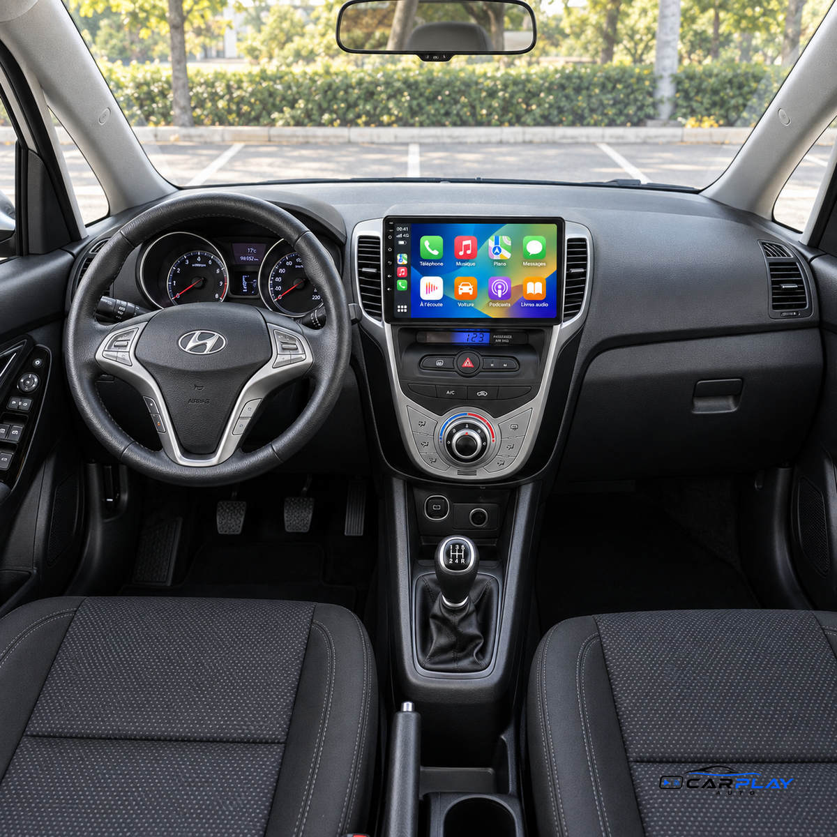 CarPlay screen compatible with Hyundai iX20 [2010-2023] - Manual air conditioning