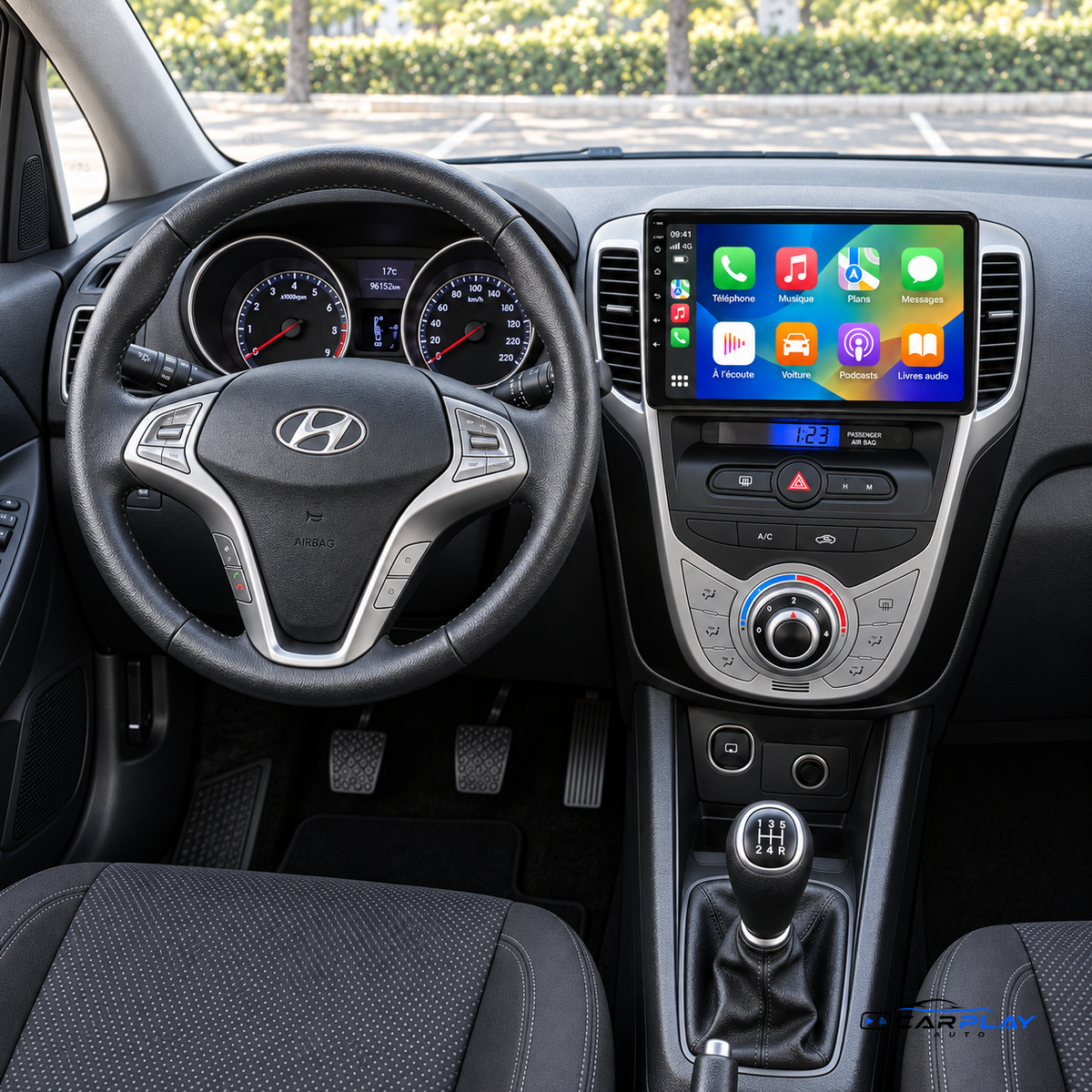 CarPlay screen compatible with Hyundai iX20 [2010-2023] - Manual air conditioning