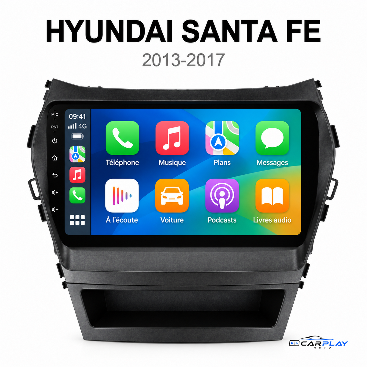 CarPlay screen compatible with Hyundai Santa Fe [2013-2017]