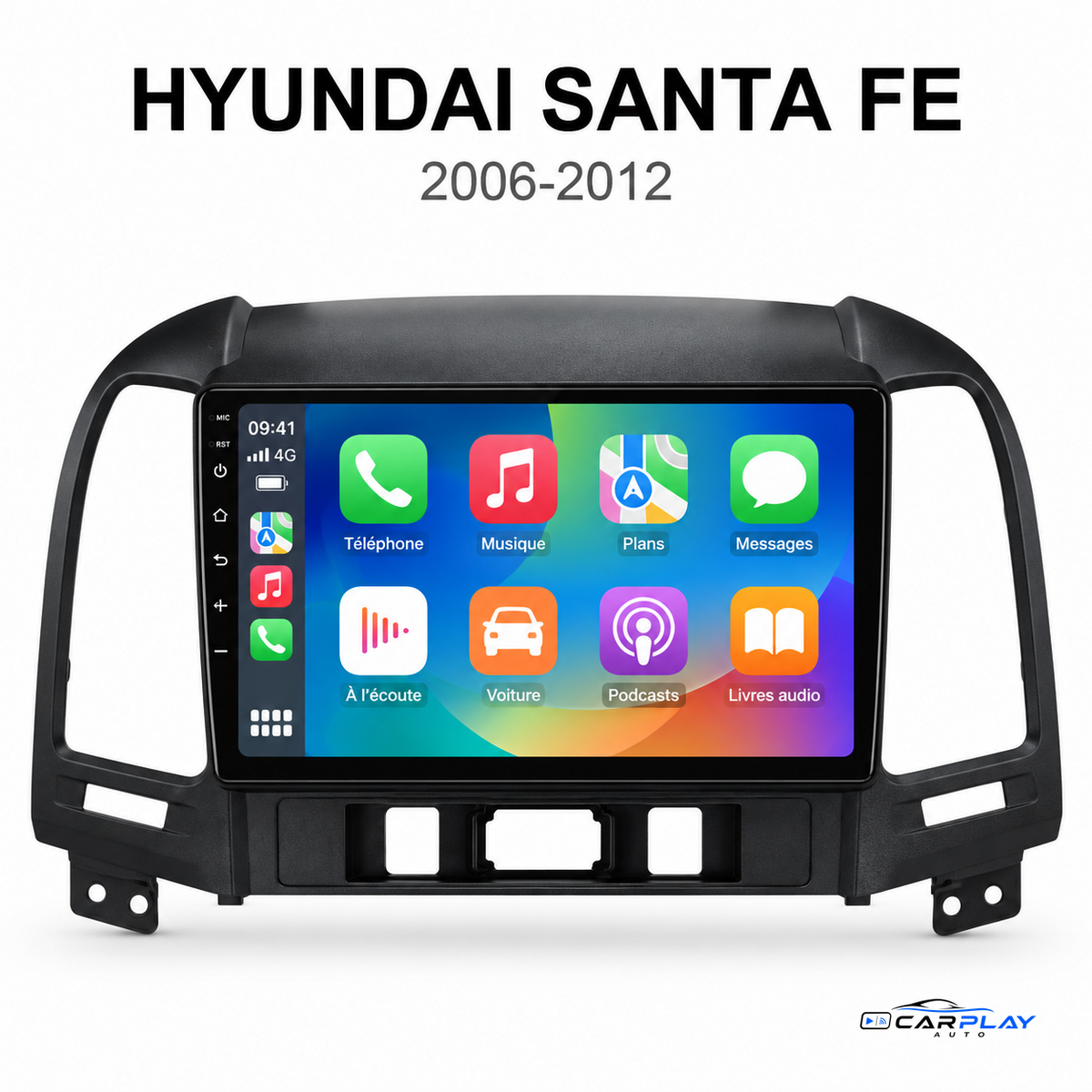 CarPlay screen compatible with Hyundai Santa Fe [2006-2012]