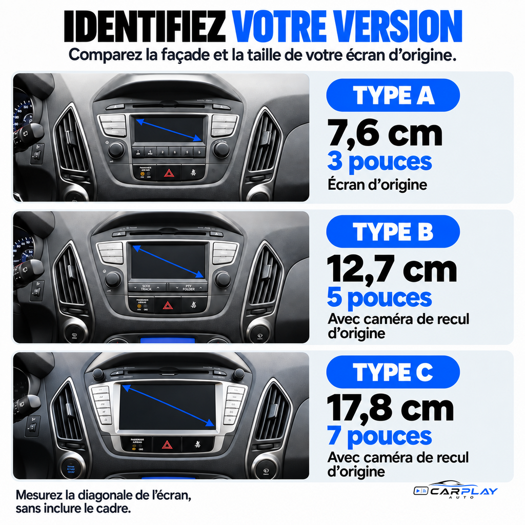 CarPlay screen compatible with Hyundai IX35 | TUCSON [2009-2015] - Type A
