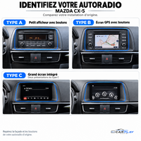 CarPlay screen compatible with Mazda CX-5 [2012-2015] - Type B (original GPS, side buttons)
