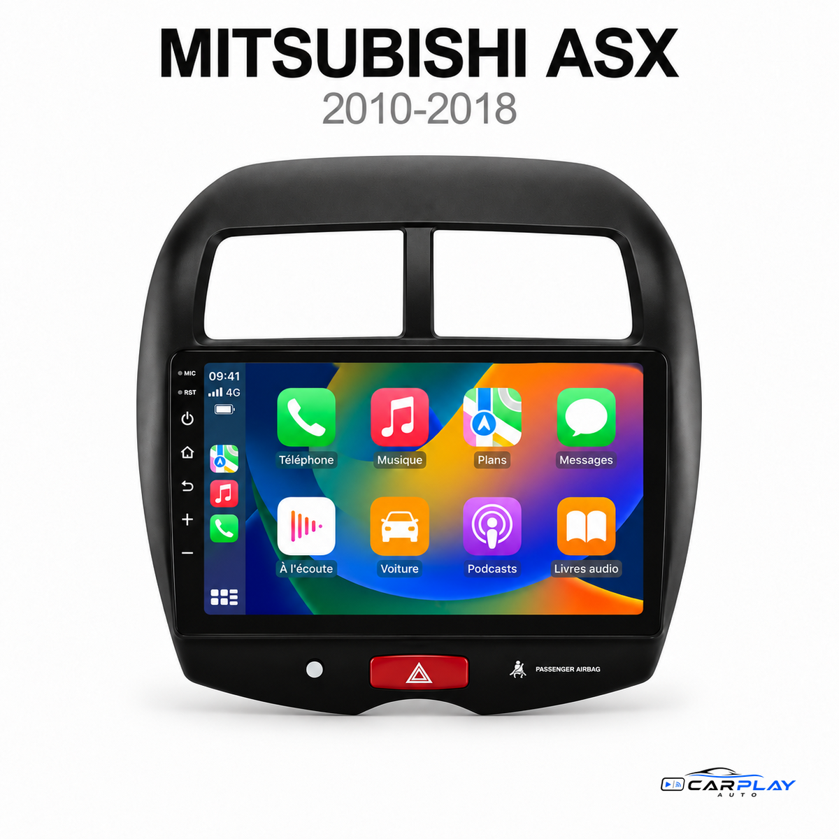 CarPlay screen compatible with Mitsubishi ASX [2010-2018] standard audio