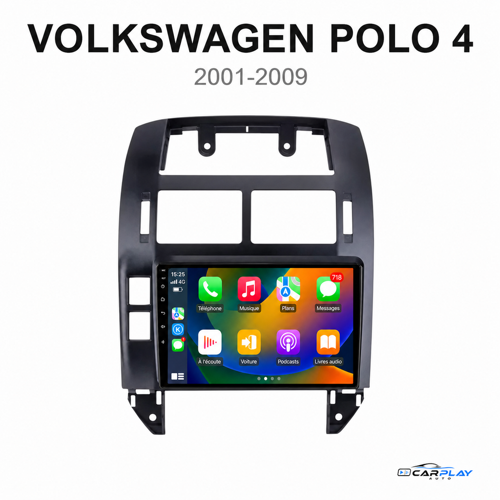 Écran CarPlay compatible avec Volkswagen Polo 4 [2001-2009] - TYPE B - NOIR