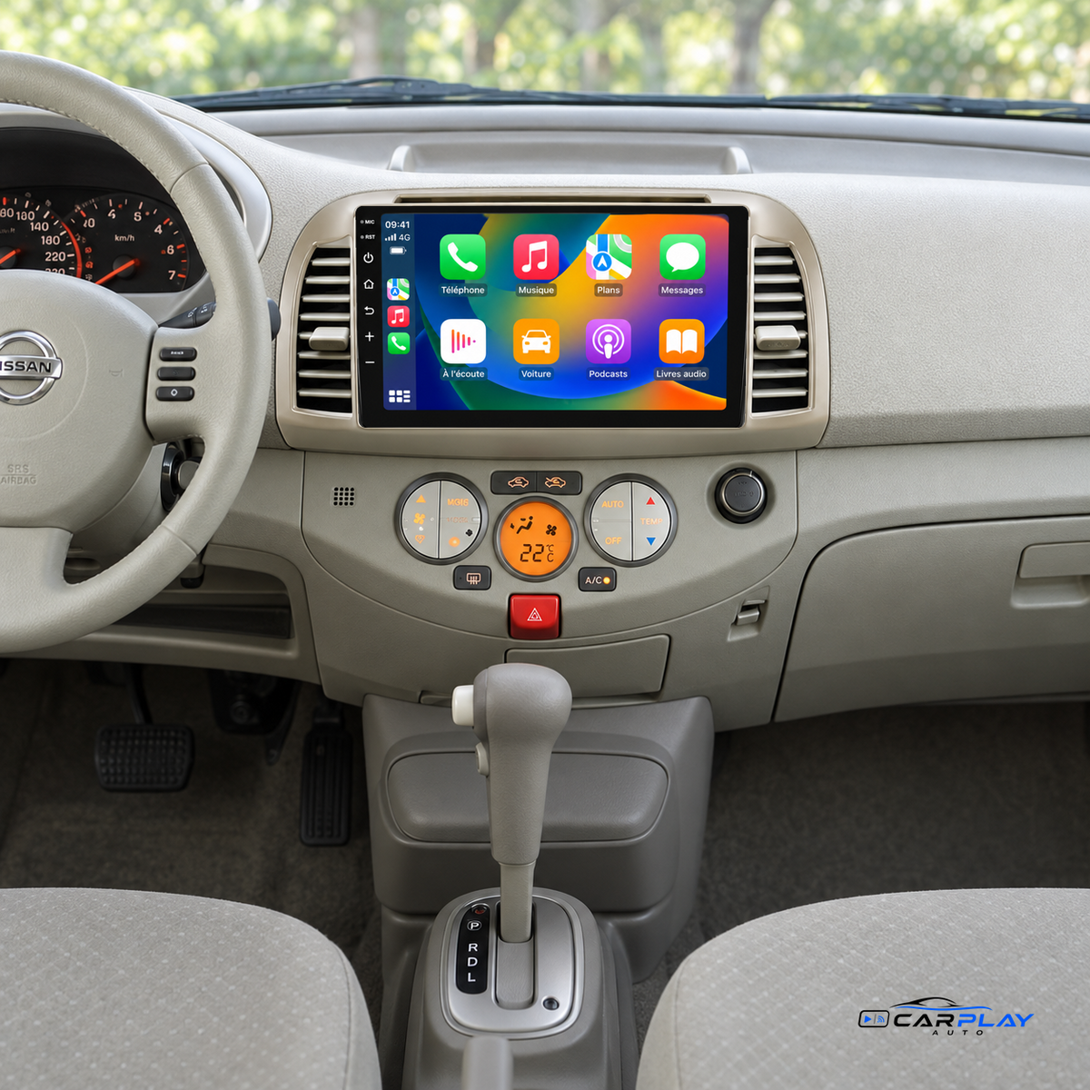 Schermo CarPlay compatibile con Nissan Micra [2002-2010]