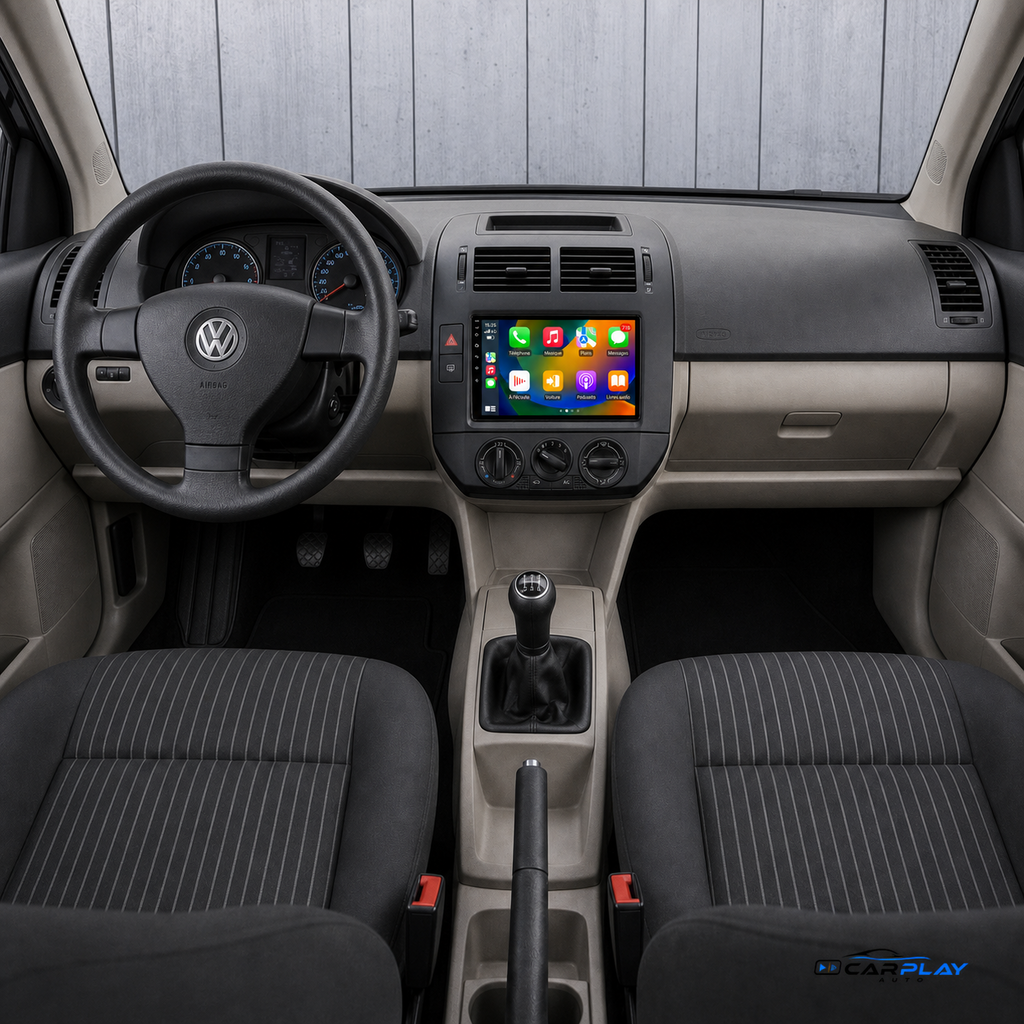 Écran CarPlay compatible avec Volkswagen Polo 4 [2001-2009] - TYPE B - NOIR