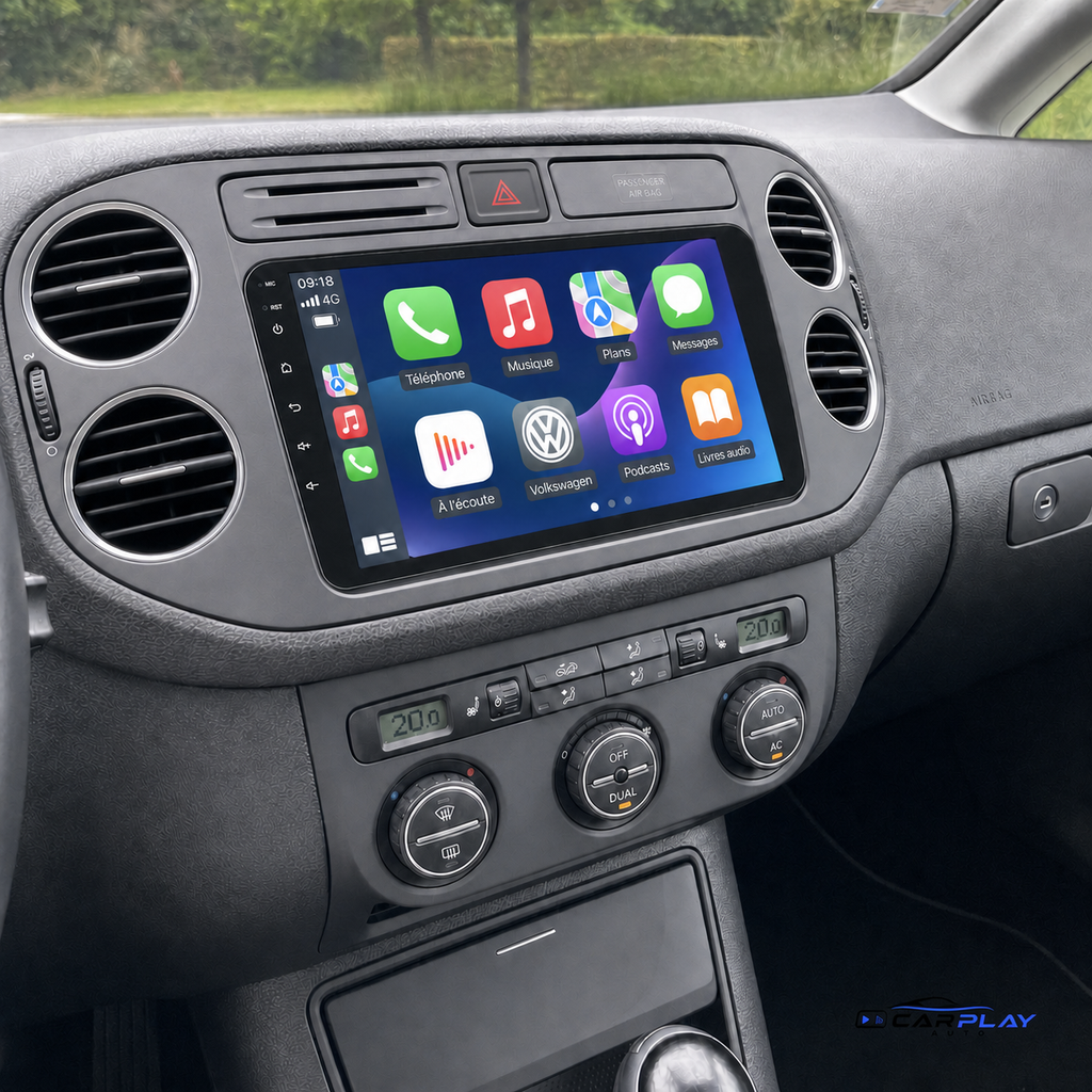 Écran CarPlay compatible avec Volkswagen Golf Plus [2006-2016] — Type A, warning carré