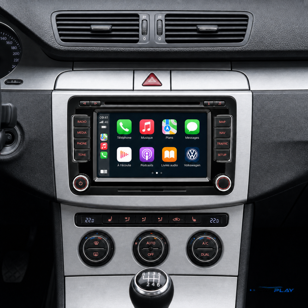 Écran CarPlay compatible avec Volkswagen Passat 6 [2005-2010]