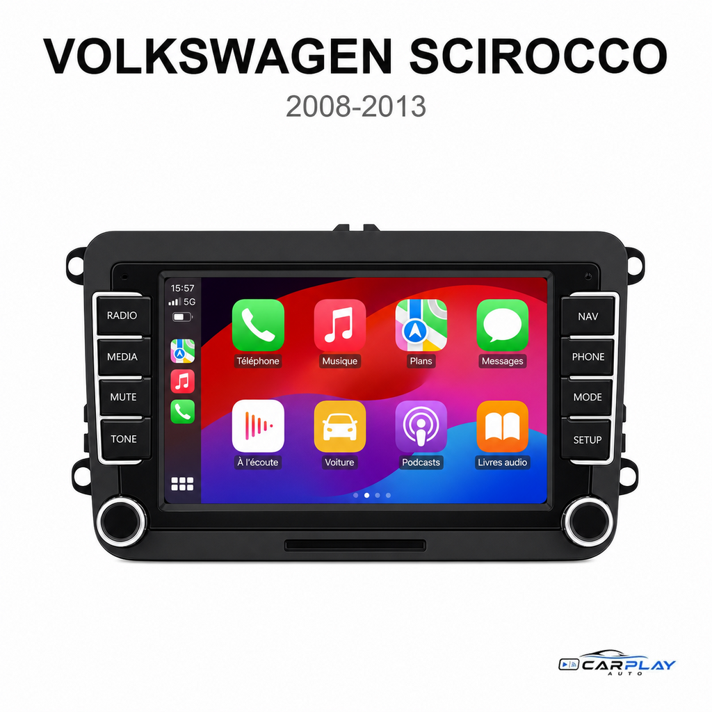 Écran CarPlay compatible avec Volkswagen SCIROCCO [2008-2013] - Style d'origine