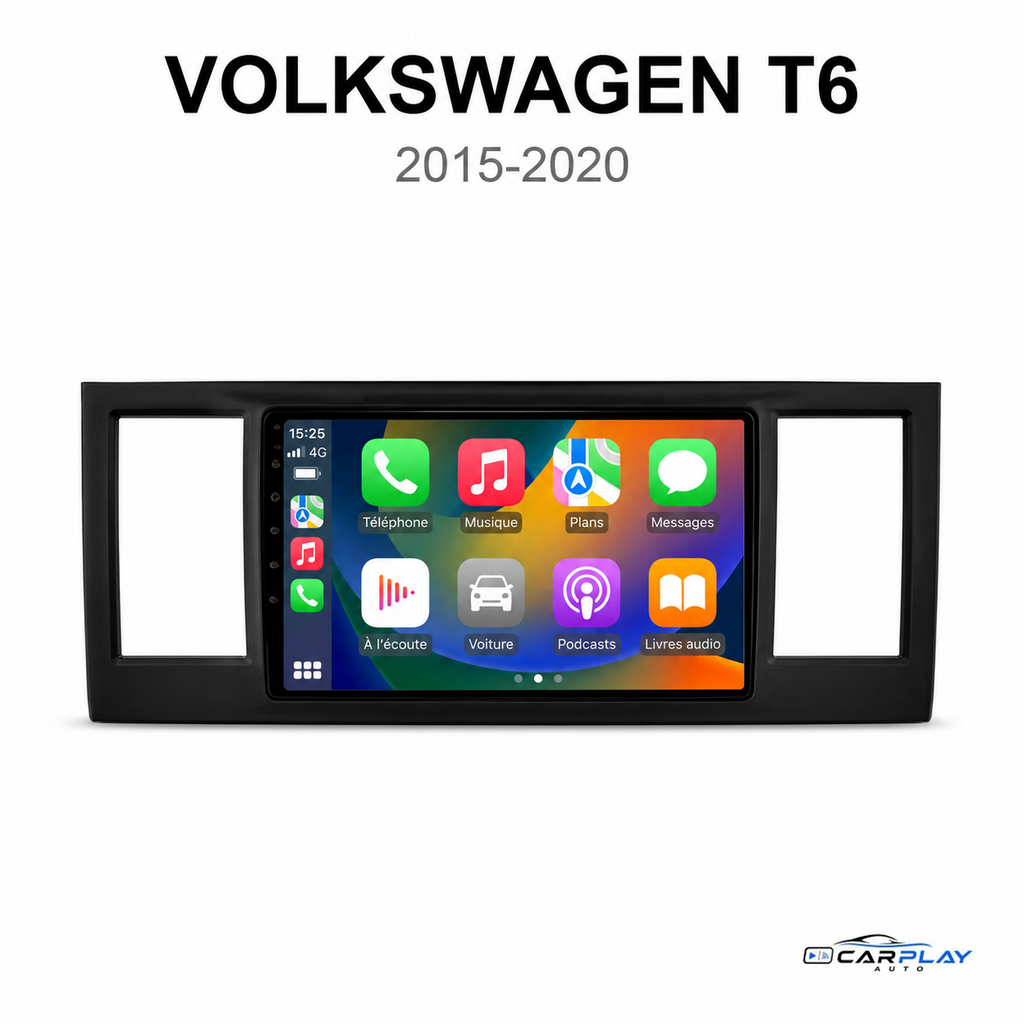 Écran CarPlay compatible avec Volkswagen T6 [2015-2020] MK6 - Sans molettes d'aération