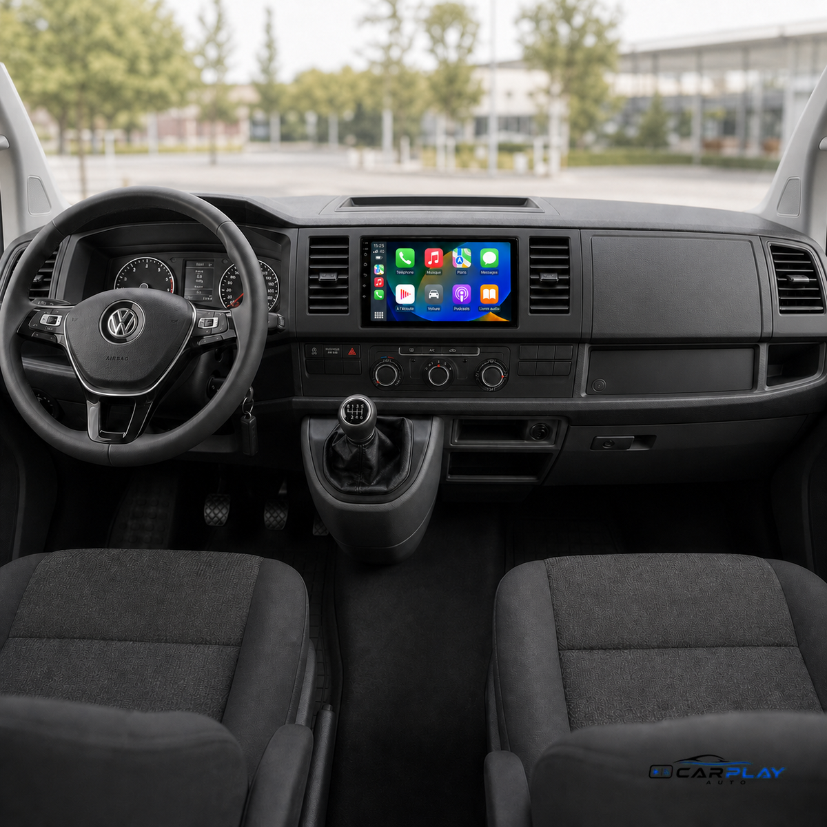 Écran CarPlay compatible avec Volkswagen T6 [2015-2020] MK6 - Sans molettes d'aération