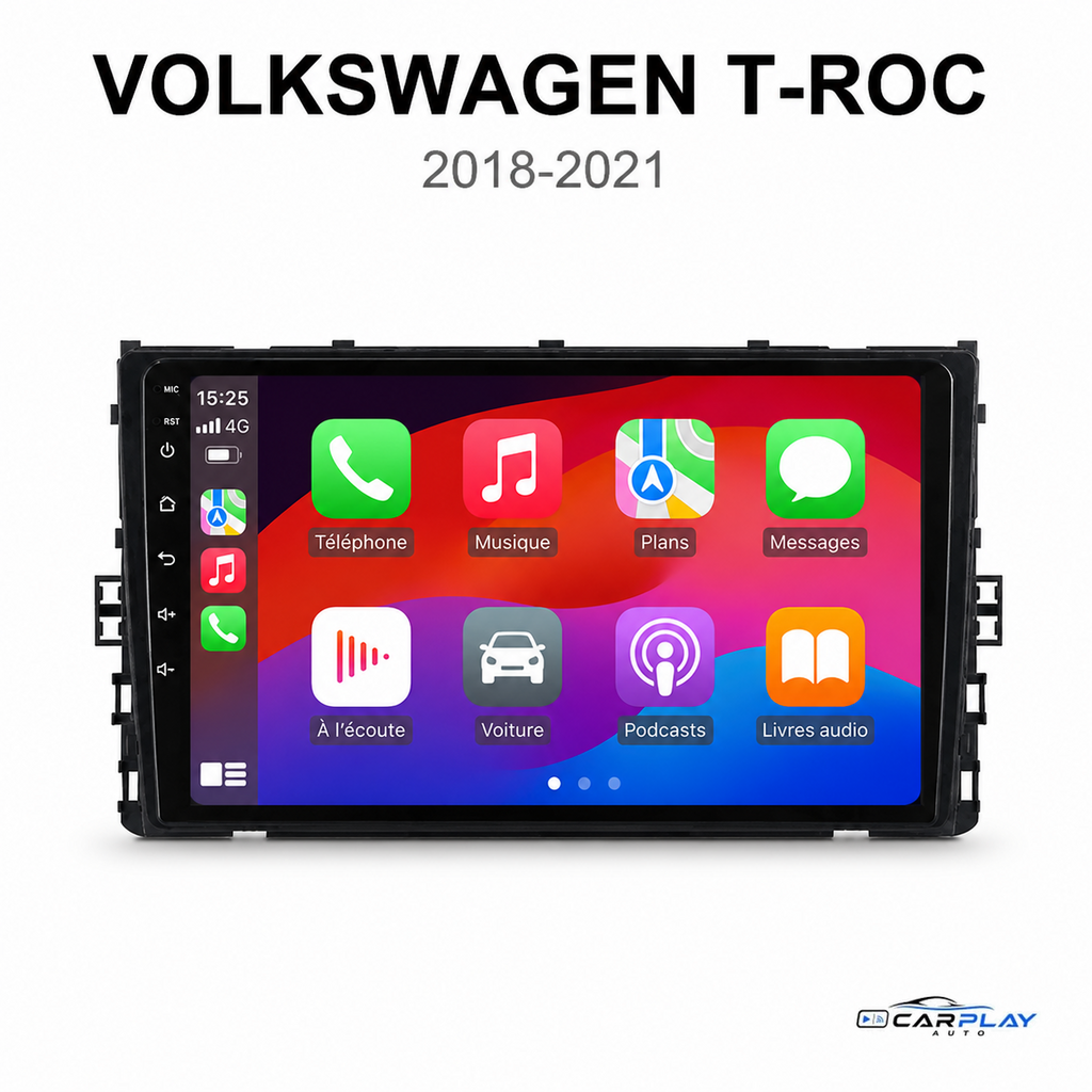 Écran CarPlay compatible avec Volkswagen T-ROC [2018-2021]