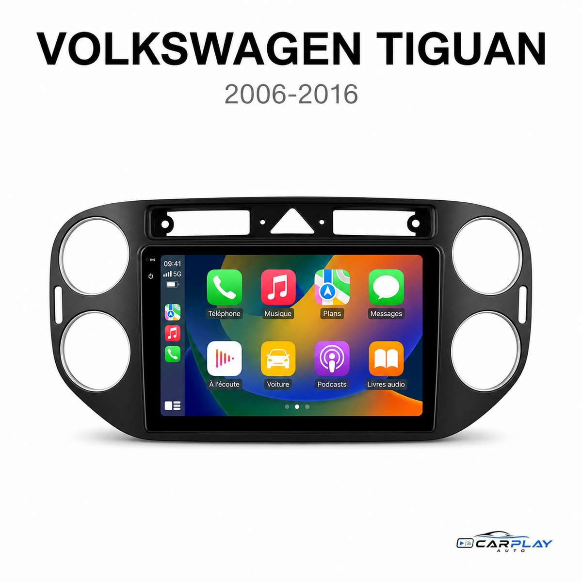 Écran CarPlay compatible avec Volkswagen Tiguan [2006-2016] Type B - Warning triangulaire