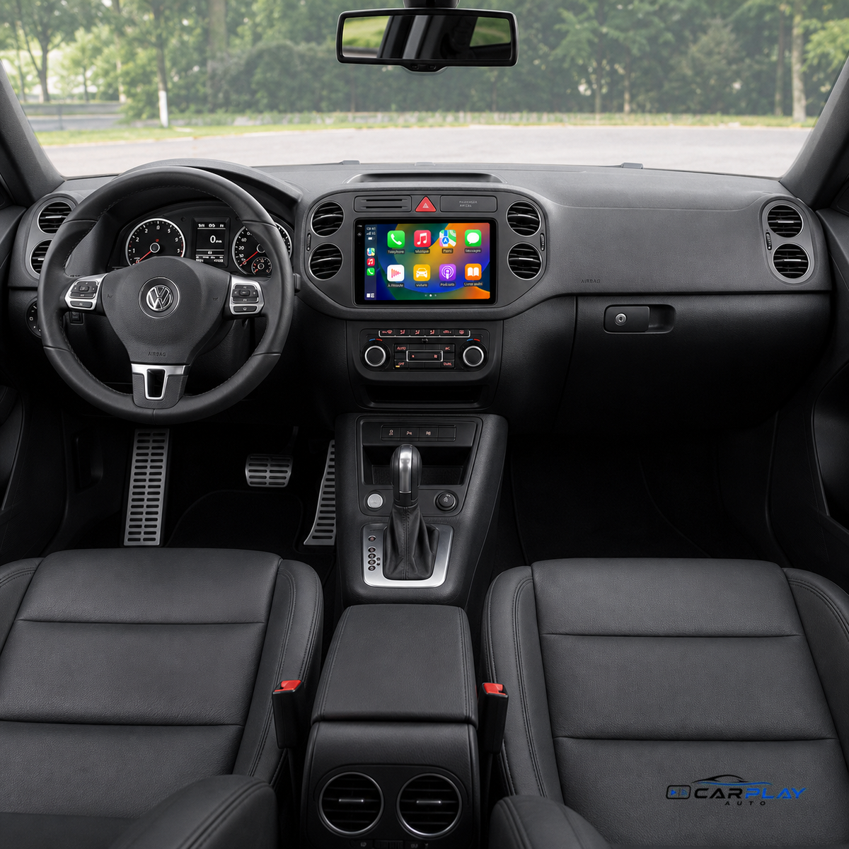 Écran CarPlay compatible avec Volkswagen Tiguan [2006-2016] Type B - Warning triangulaire
