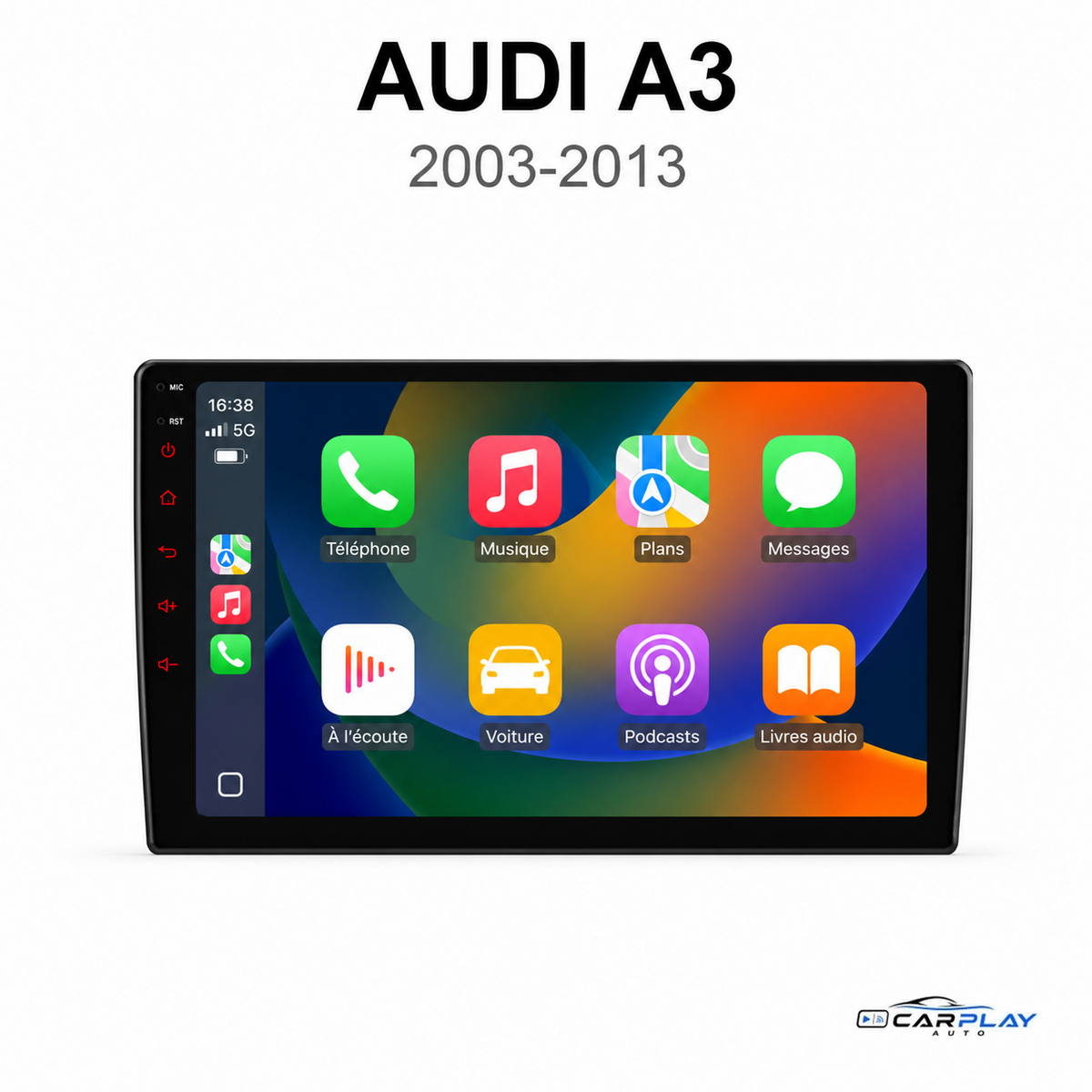 Écran CarPlay compatible avec Audi A3 [2003-2013]