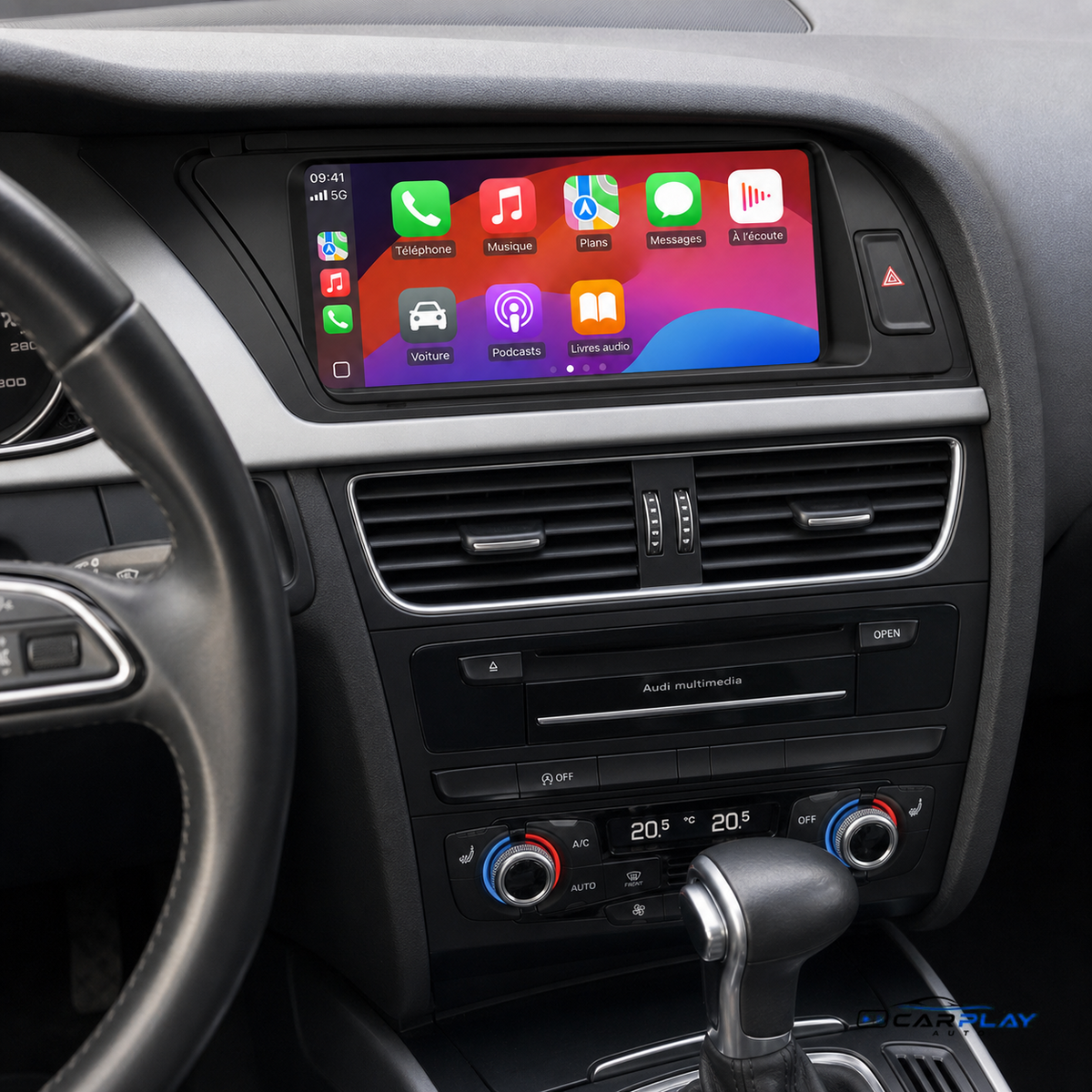 Écran CarPlay compatible avec Audi A5 [2009-2017] Sans GPS d'origine - Concert / Symphony