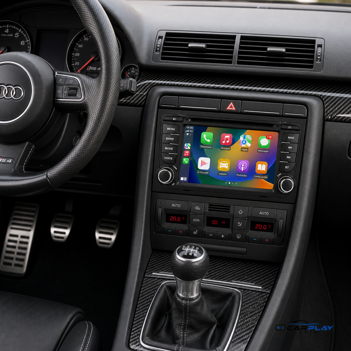 Écran CarPlay compatible avec Audi A4 / S4 / RS4 [2000-2012] - Style d'origine