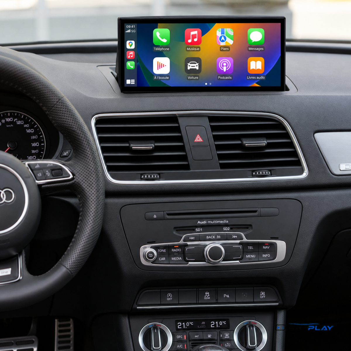 Écran CarPlay compatible avec Audi Q3 [2013-2018] Système HN+ d'origine