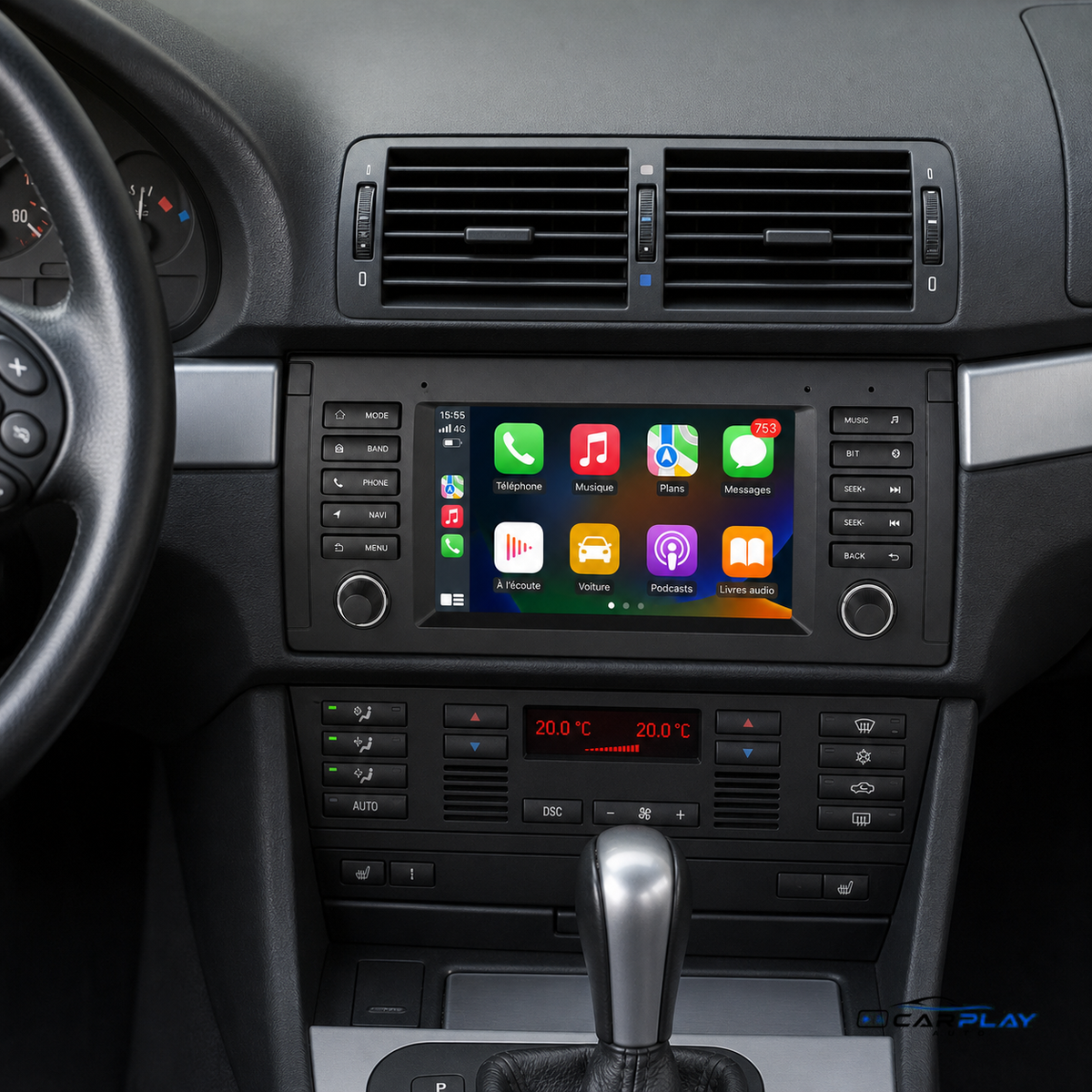 Écran CarPlay compatible avec BMW Série 5 E39 / X5 E53 [1995-2003] (style d'origine)