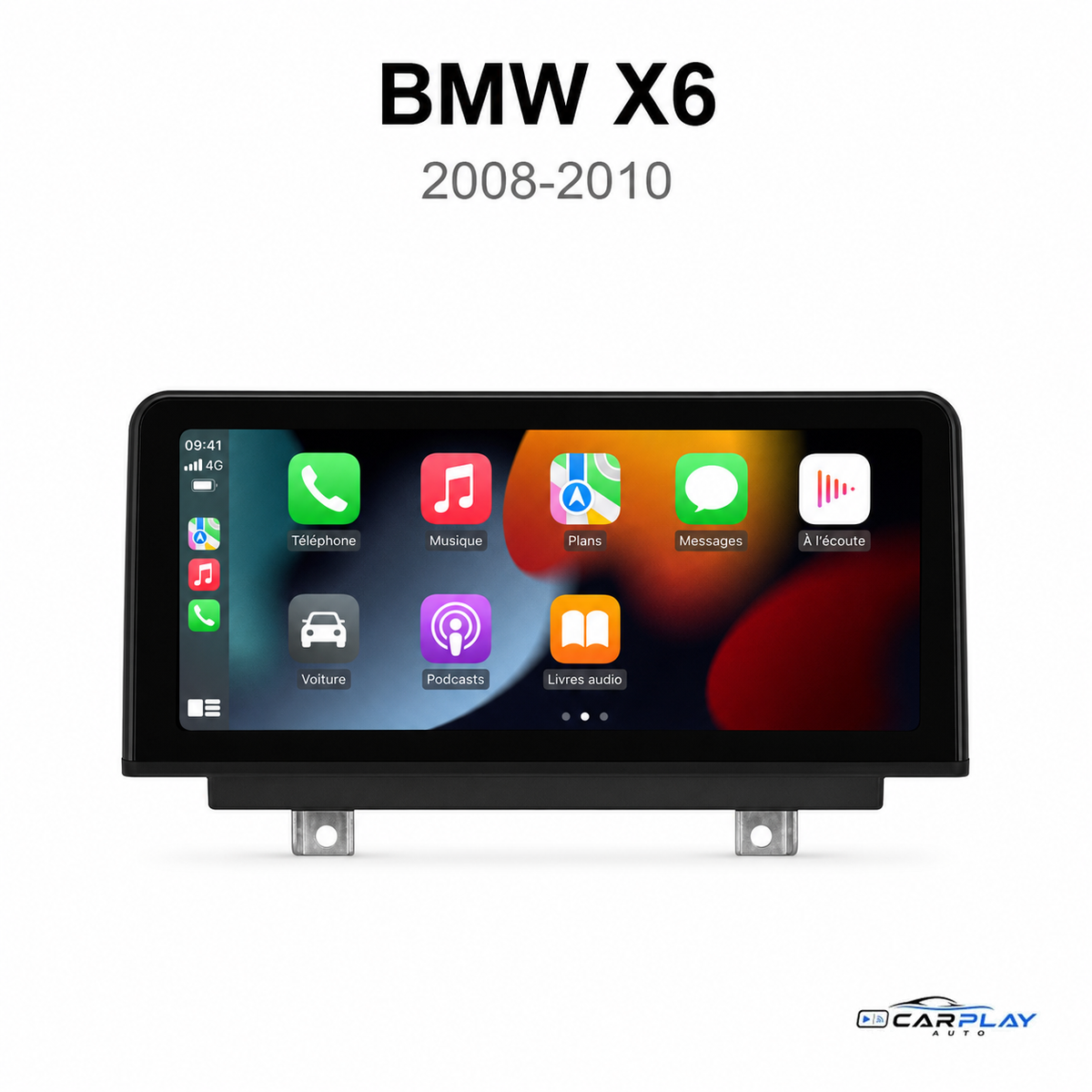 Écran CarPlay compatible avec BMW X6 [2008-2010] E71/E72 - Système CIC (4PIN)