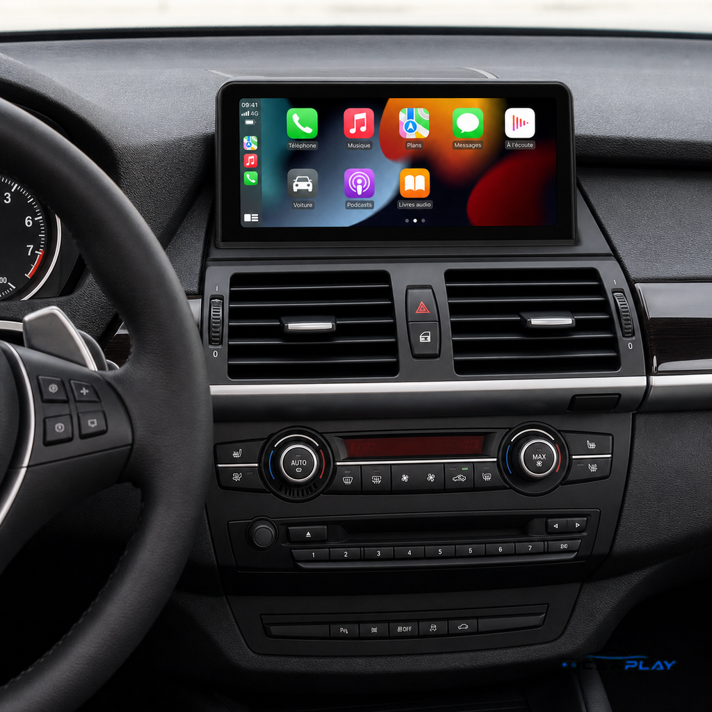 Écran CarPlay compatible avec BMW X6 [2008-2010] E71/E72 - Système CIC (4PIN)