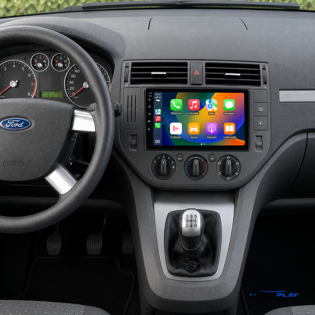 Écran CarPlay compatible avec Ford C-MAX [2003-2010]