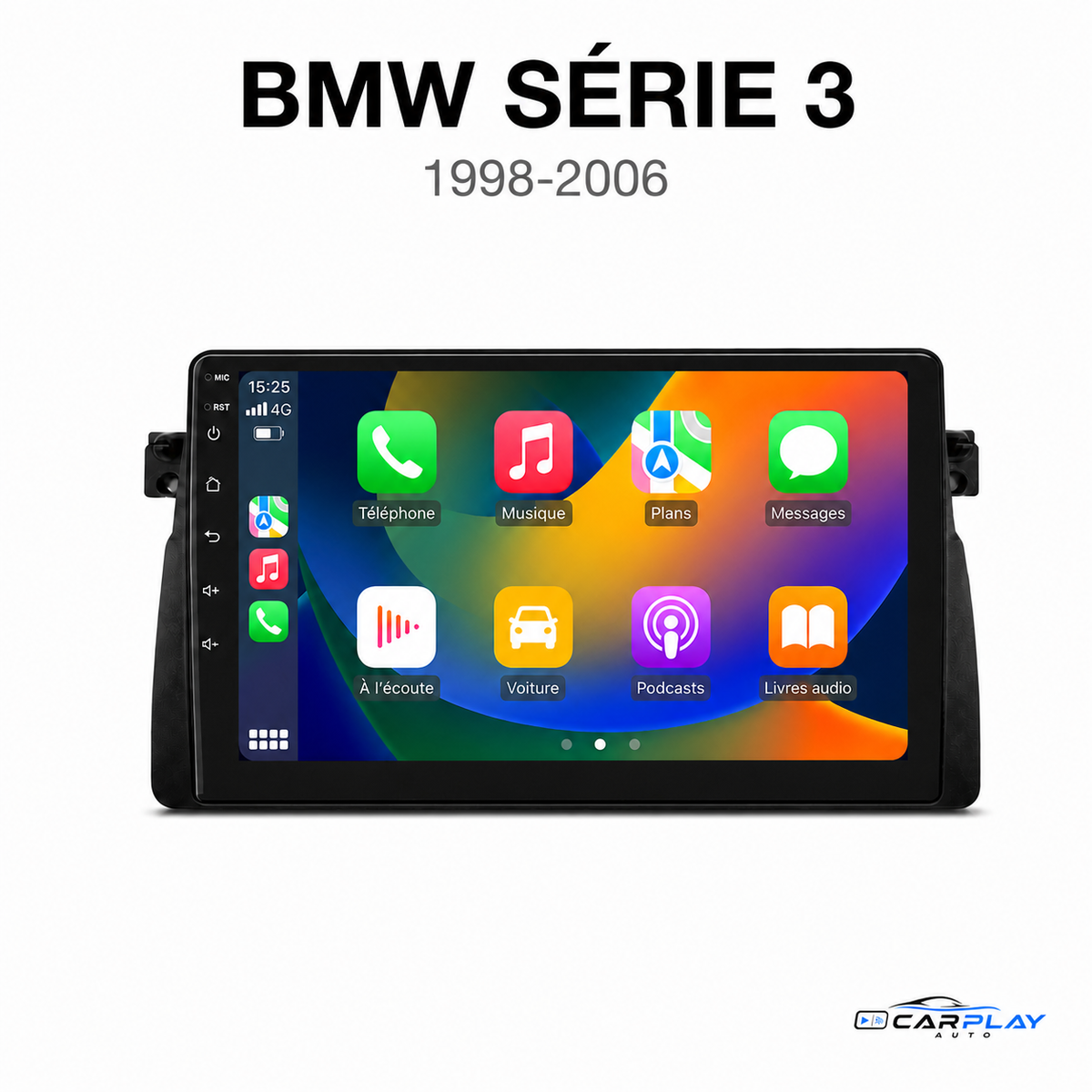 Écran CarPlay compatible avec BMW Série 3 [1998-2006] E46 - Grand Écran